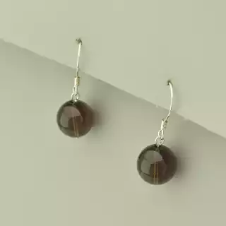 Сережки петля Раухтопаз (срібло 925 проба)