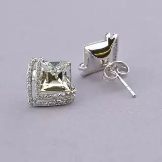 Сережки пусети Xuping Swarovski (родій)