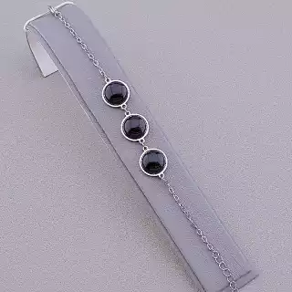 Браслет з карабіном Агат 19 см