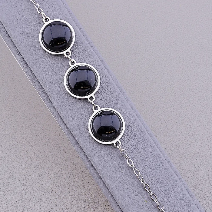 🏷️️ Браслет з карабіном Агат 19 см ss_50527