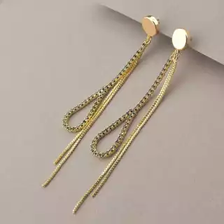 Сережки з англійським замком Xuping Фіаніт (позолота 18к)