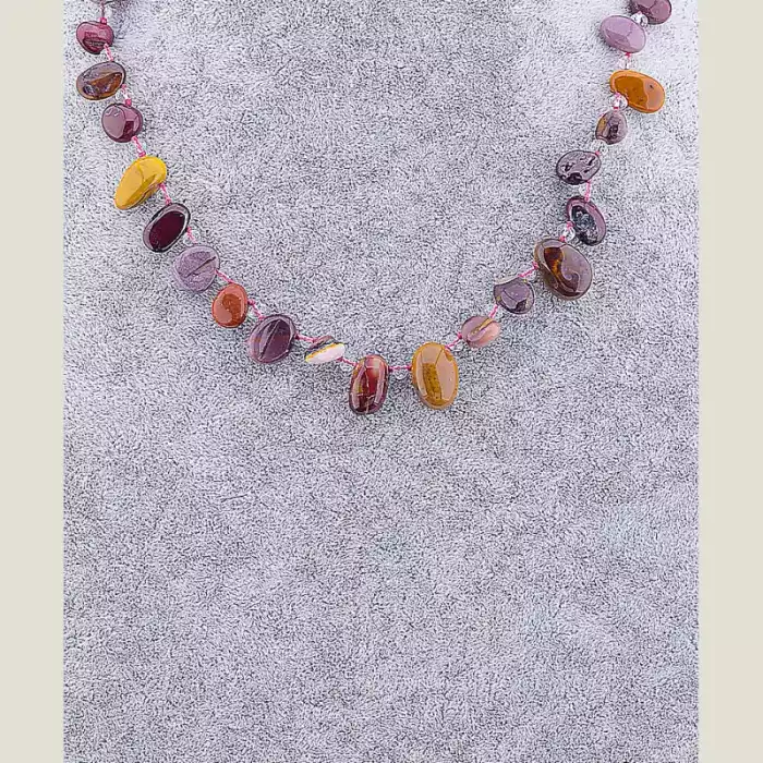 🏷️️ Намисто Яшма, Чеський кришталь 48 см ss_52197