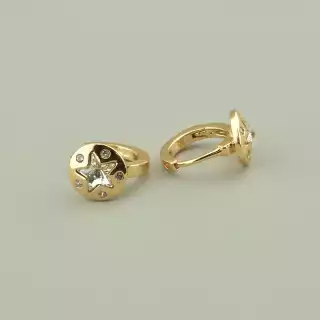 Сережки кільця Xuping Swarovski (позолота 18к)