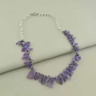 Намисто Аметист, Місячний камінь 52 см