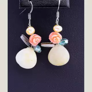 Сережки петельки Hand Made Агат