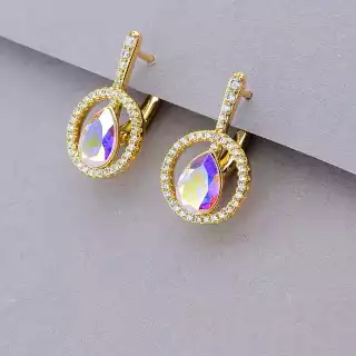 Сережки на англійській застібці Xuping Swarovski (позолота 18к)