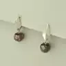 🏷️️ Сережки англійський замок Гранат (родій) F-102411