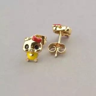 Сережки пусети Xuping Фіаніт (позолота 18к)