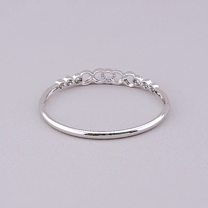 🏷️️ Браслет шарнірний Xuping Фіаніт 17 см (родій) ss_68381