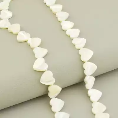 🏷️️ Намисто перламутр (44 см, карабін, молочний, срібний, сталь) F-105009