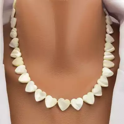 🏷️️ Намисто перламутр (44 см, карабін, молочний, срібний, сталь) F-105009