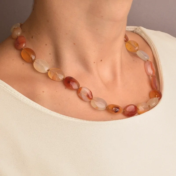 🏷️️ Намисто Сердолік 46 см. ss_90456