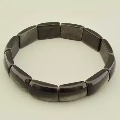 Браслет на резинці Обсідіан 19 см