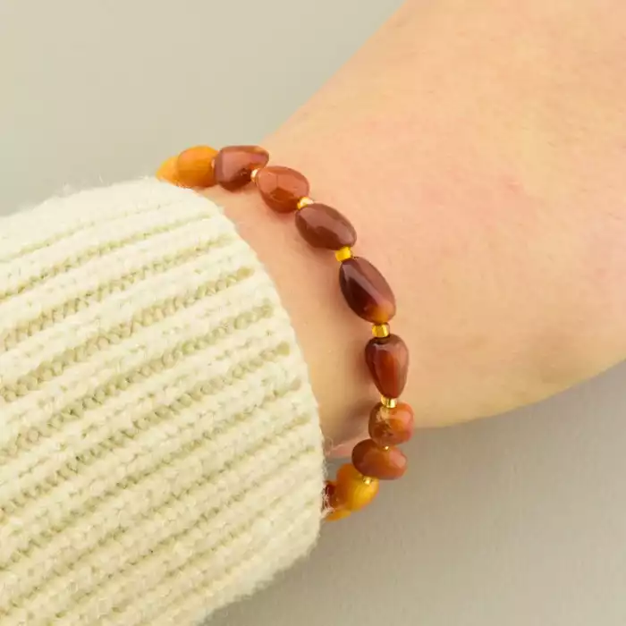 🏷️️ Браслет на карабіні Янтар 18 см F-105927