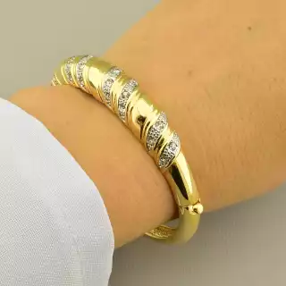 Браслет Фіаніт 18 см Fashion (позолота 18к)