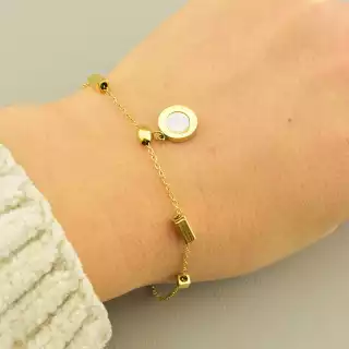 Браслет на карабіні Xuping 17.5 см (позолота 18к) Медична сталь