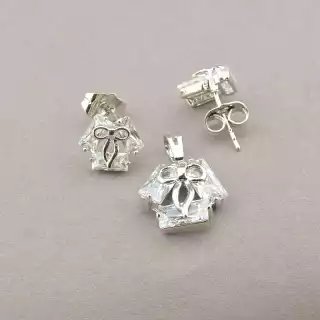 Сережки + Кулон Xuping Фіаніт (родій)