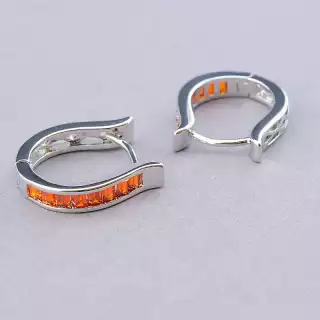 Сережки кільця Xuping Фіаніт (родій)