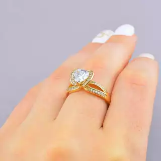 Каблучка Xuping Фіаніт (позолота 18к)