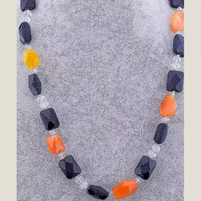 🏷️️ Намисто Агат, Сердолік, Чеський кришталь 90 см ss_52701