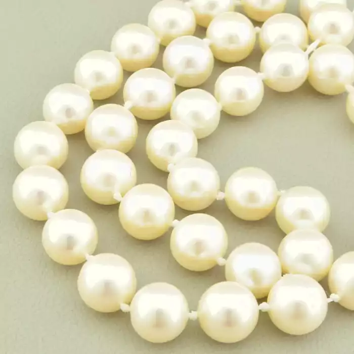 🏷️️ Намистини Перли 46 см 11 мм на нитці (натуральне каміння, без застібки) ss_65057