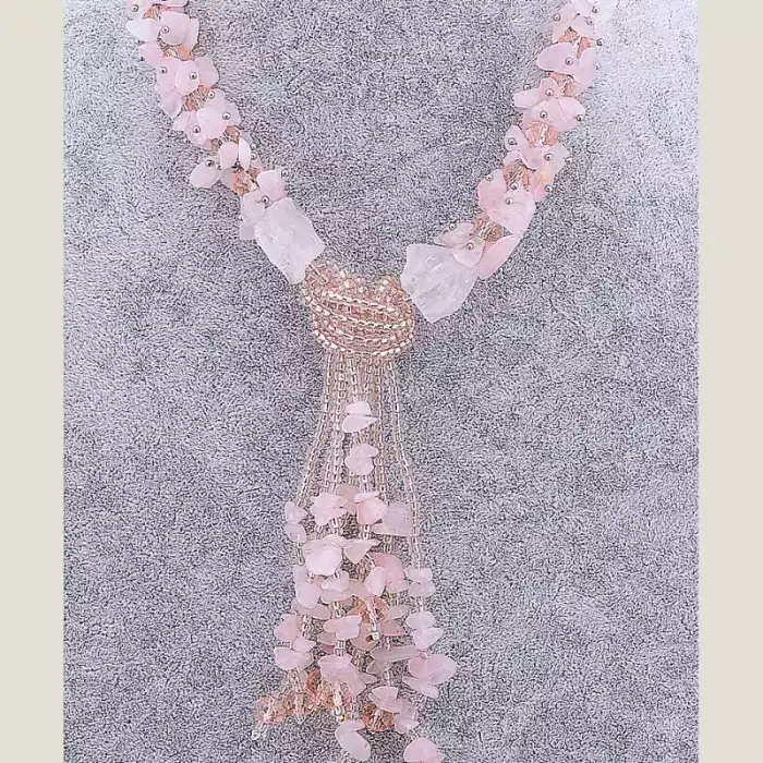 🏷️️ Намисто Рожевий кварц 74 см ss_65703