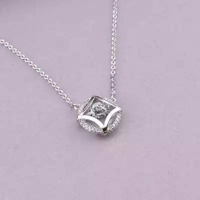 🏷️️ Підвіска з Танцюючим камінчиком Xuping Фіаніт 45 см (родій) F-77834