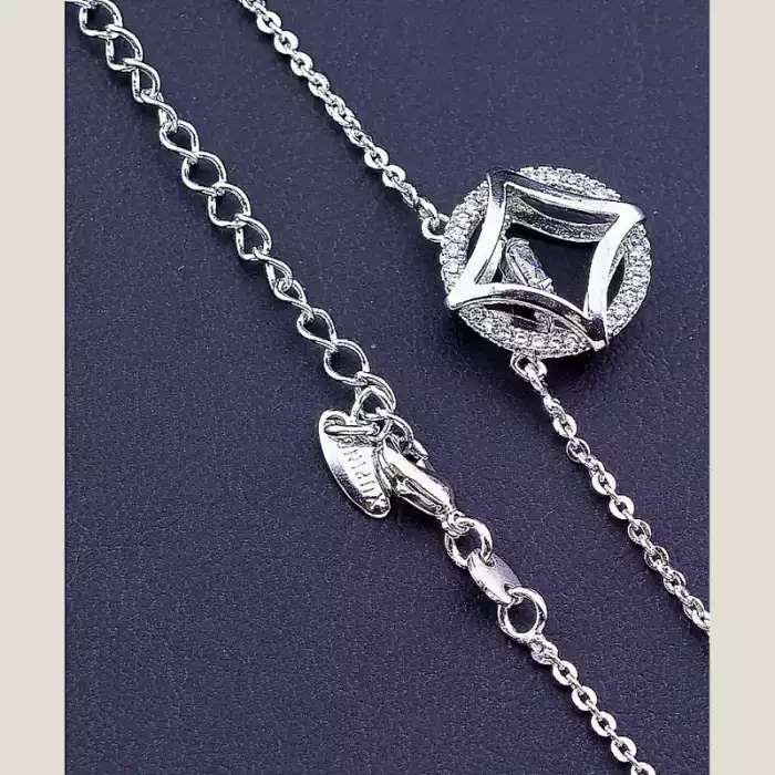 🏷️️ Підвіска з Танцюючим камінчиком Xuping Фіаніт 45 см (родій) ss_77834