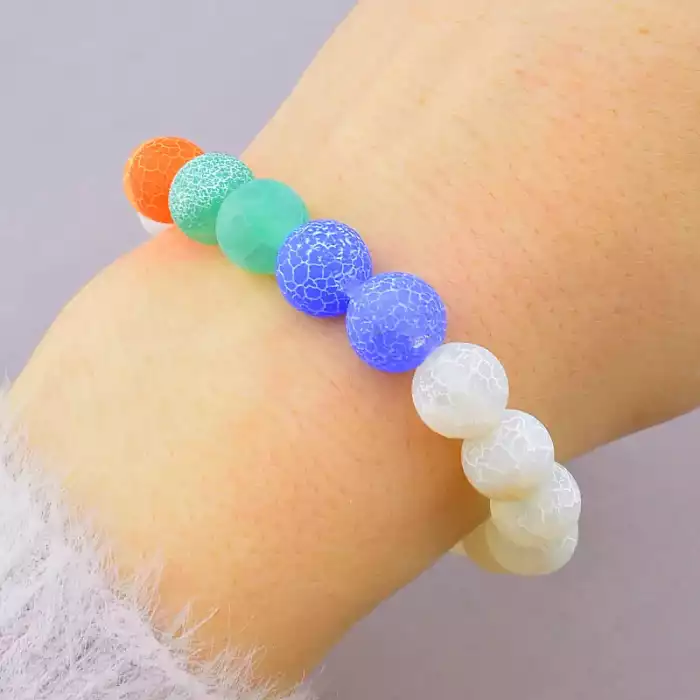 🏷️️ Браслет резинка Агат 18 см ss_78135