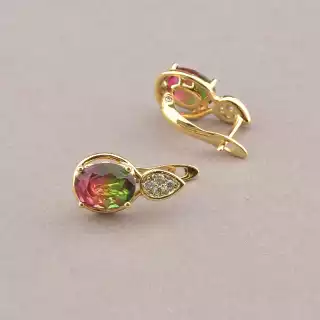 Сережки на англійській застібці Xuping Фіаніт (позолота 18к)