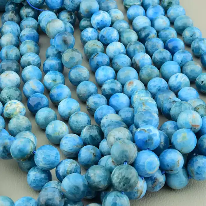 🏷️️ Нитка ларімар апатит (38 см, 10 мм, кулька, синій, без замку) ss_105010