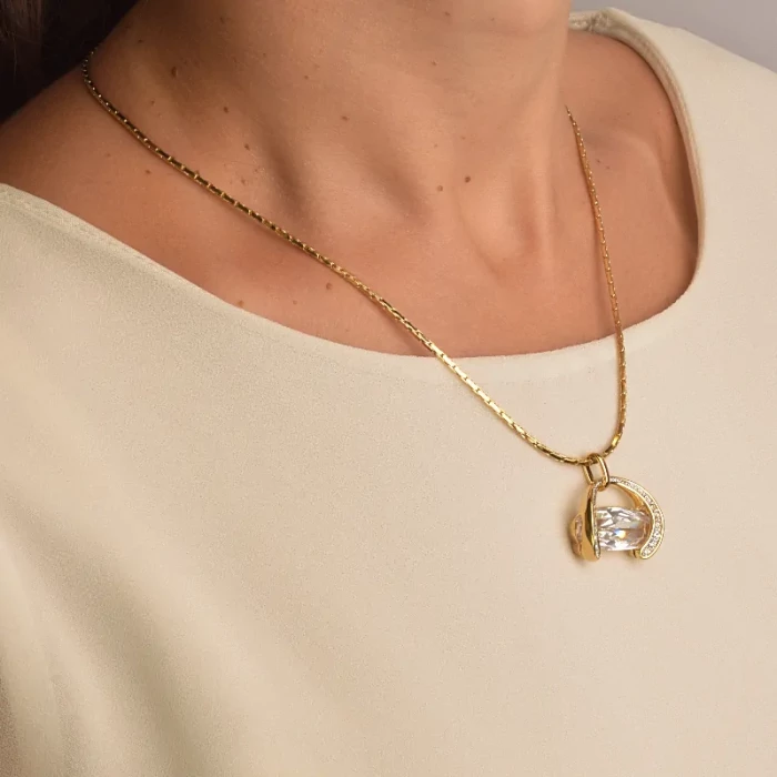 🏷️️ Підвіска + Сережки Winniana Фіаніт 45 см. ss_90336