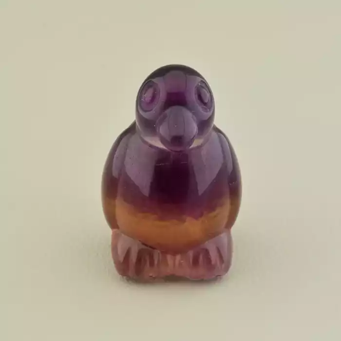 🏷️️ Мінерал флюорит Пінгвін (40х25 мм, фіолетовий, зелений) ss_105320