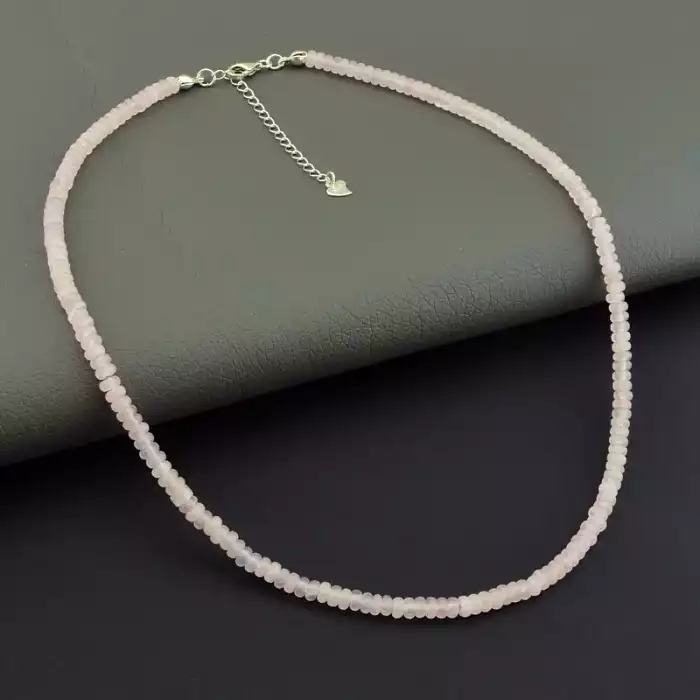 🏷️️ Підвіска Рожевий кварц 41 см срібло (925) F-105828