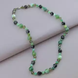 Намисто Агат, Чеський кришталь 56 см.