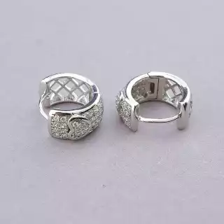 Сережки сережки серце Xuping Фіаніт (родій) застібка кільце