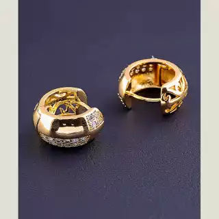 Сережки кільця Xuping Фіаніт (позолота 18к)