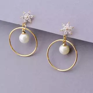 Сережки пусети Xuping Майорка (позолота 18к)