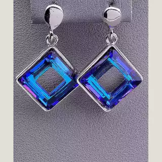 Сережки пусети Juleeze Фіаніт (родій)