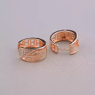 Сережки кільця Xuping Фіаніт (позолота 18к)