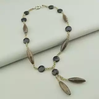 Намисто Агат, Яшма, Чеський кришталь 49 см.