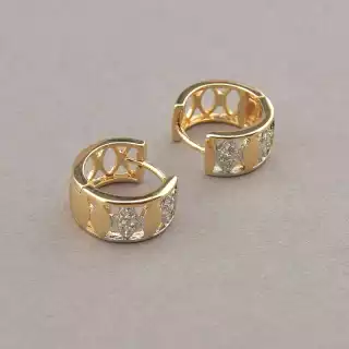 Сережки кільця Xuping Фіаніт (позолота 18к)