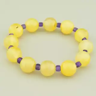 Браслет резинка Агат, Аметист 17 см.