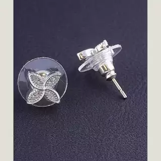 Сережки пусети Big Dipper Фіаніт (родій)