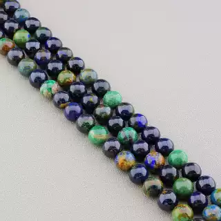 Намистини Туркіз 39 см. 10 мм. на нитці (натуральне каміння, без застібки) в формі кульки