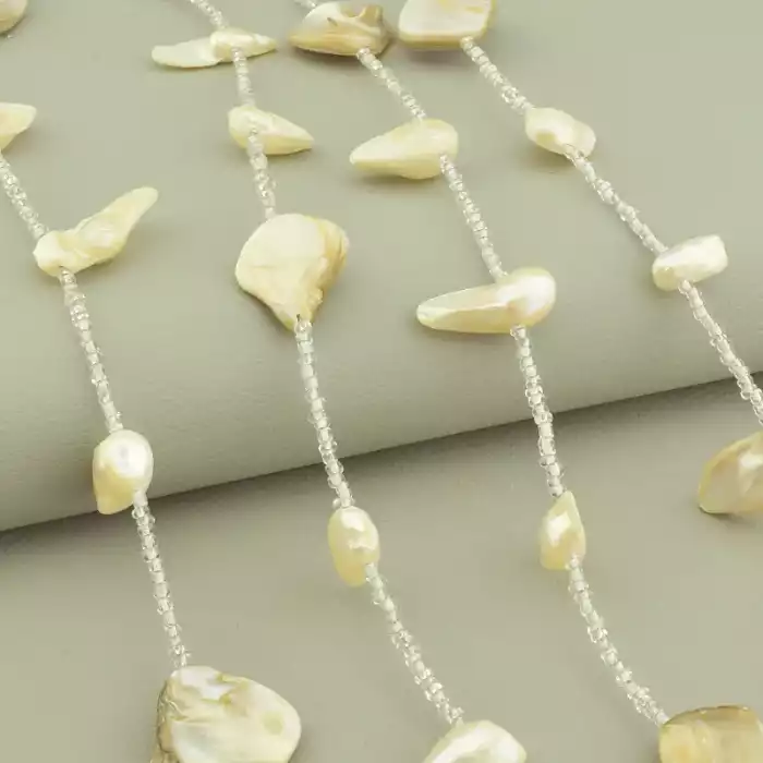 🏷️️ Намисто Перламутр, Бісер 125 см. ss_102733