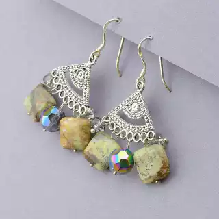 Сережки петля Яшма, Чеський кришталь