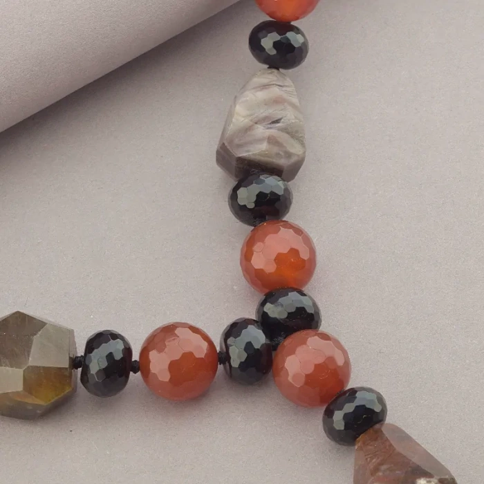 🏷️️ Намисто Сердолік, Агат, Яшма 51 см. ss_96687