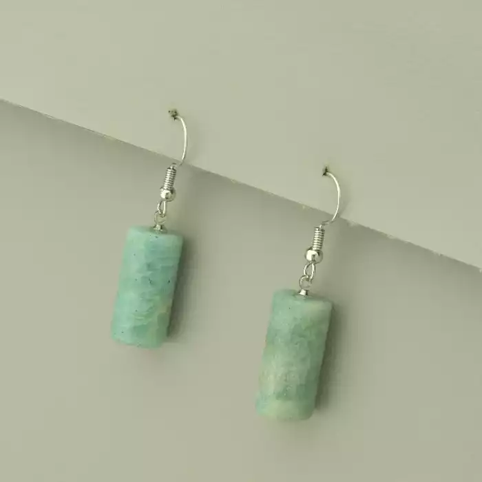 🏷️️ Сережки петля Амазоніт 40х10 ss_104405