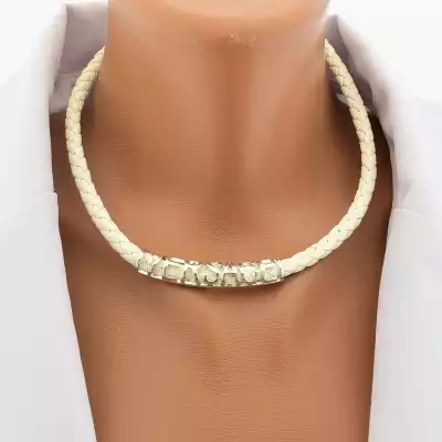 🏷️️ Підвіска Fashion Versace (біла з родієм, 46 см) F-104611